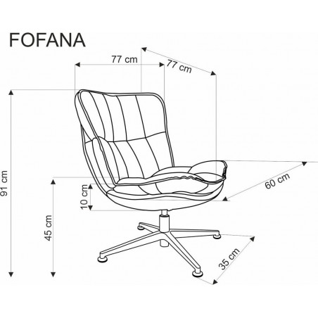 Fotel wypoczynkowy obrotowy Fofana kremowy Halmar
