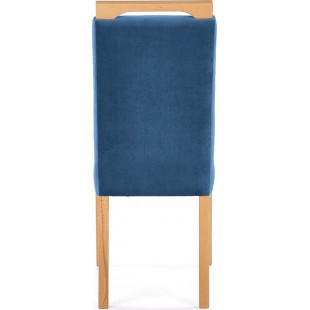 Krzesło welurowe z drewnianymi nogami Clarion II dąb miodowy / granatowy Halmar