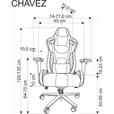 Fotel z regulacją dla gracza z ekoskóry Chavez czarny Halmar