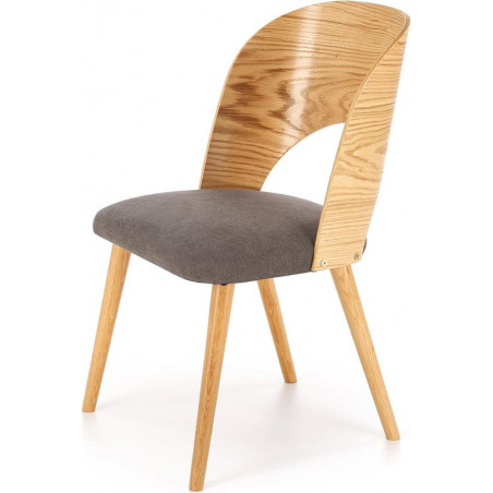 Krzesło drewniane tapicerowane Cadiz dąb naturalny / popiel Halmar