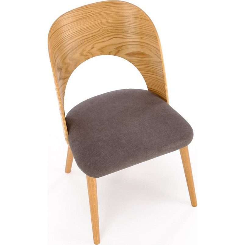 Krzesło drewniane tapicerowane Cadiz dąb naturalny / popiel Halmar