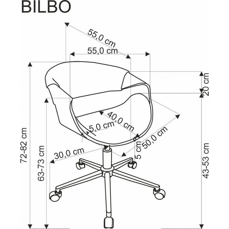 Krzesło obrotowe do biurka Bilbo czarny / orzech Halmar