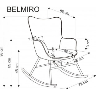 Fotel tapicerowany z funkcją kołyski Belmiro popiel Halmar