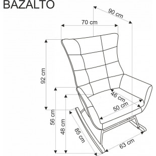 Fotel bujany welurowy Bazalto beżowy Halmar