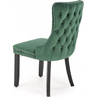 Krzesło welurowe z ćwiekami Alda zielony / popiel Halmar