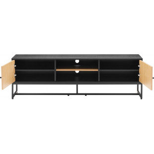 Szafka rtv z frontem w jodełkę Clar 160x40cm dąb / czarny Intesi