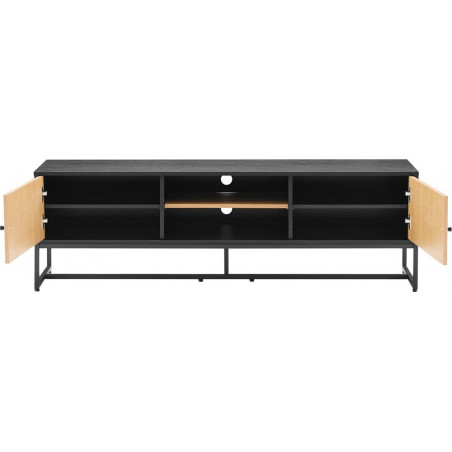 Szafka rtv z frontem w jodełkę Clar 160x40cm dąb / czarny Intesi