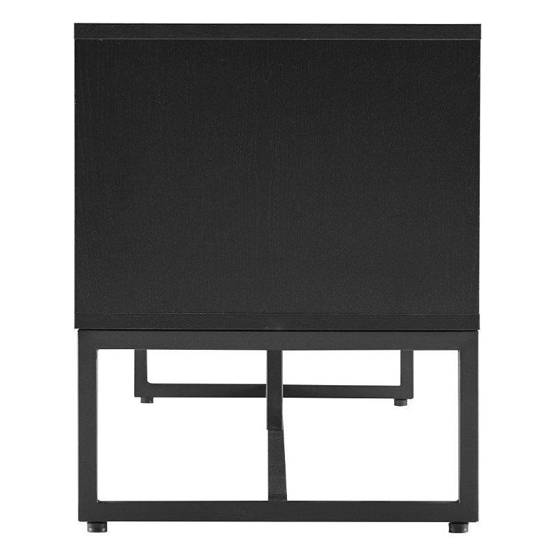 Szafka rtv z frontem w jodełkę Clar 160x40cm dąb / czarny Intesi