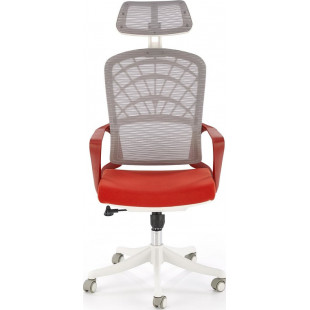 Fotel biurowy z zagłówkiem Vesuvio II cynamonowy / biały Halmar