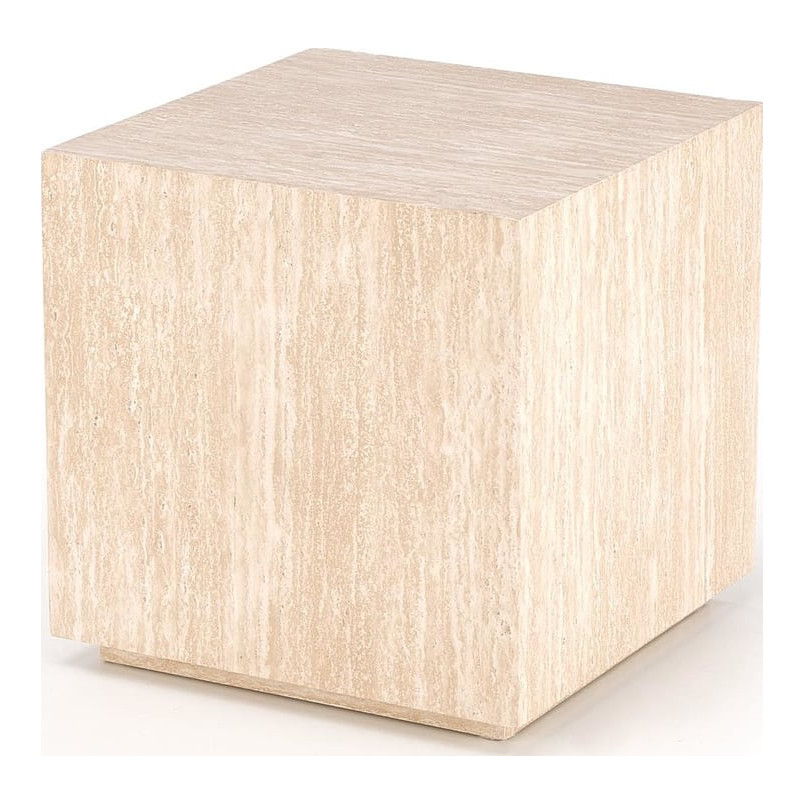 Stolik boczny kwadratowy Travertino 45x45cm trawertyn Halmar