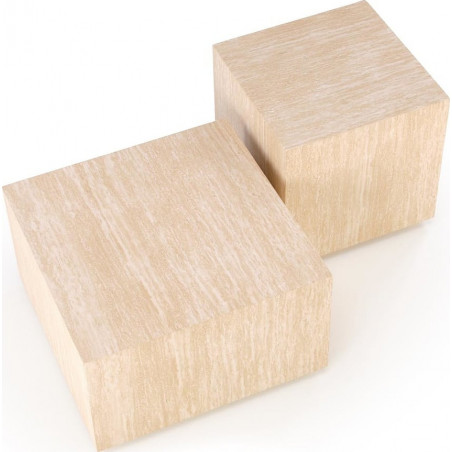 Stolik kwadratowy japandi Travertino 60x60cm trawertyn Halmar