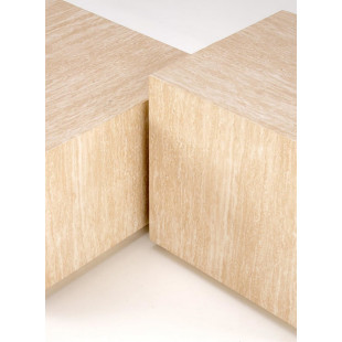 Stolik kwadratowy japandi Travertino 60x60cm trawertyn Halmar