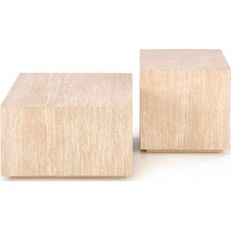 Stolik kwadratowy japandi Travertino 60x60cm trawertyn Halmar