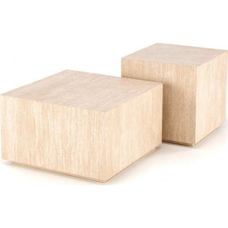 Stolik kwadratowy japandi Travertino 60x60cm trawertyn Halmar