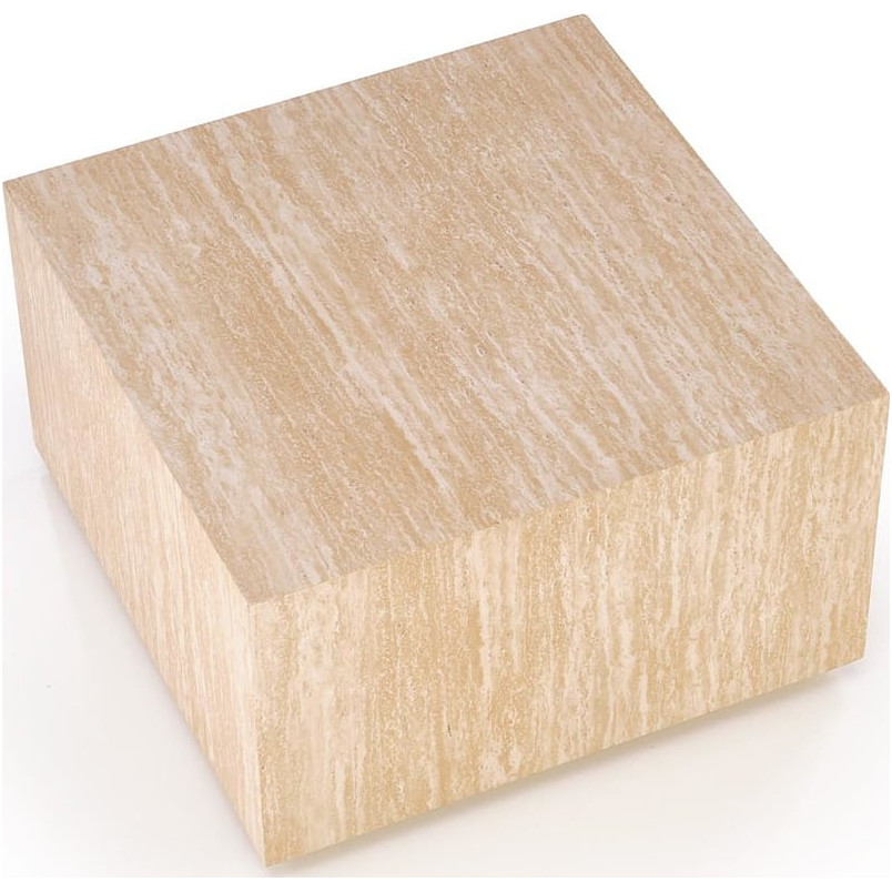 Stolik kwadratowy japandi Travertino 60x60cm trawertyn Halmar