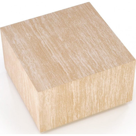 Stolik kwadratowy japandi Travertino 60x60cm trawertyn Halmar