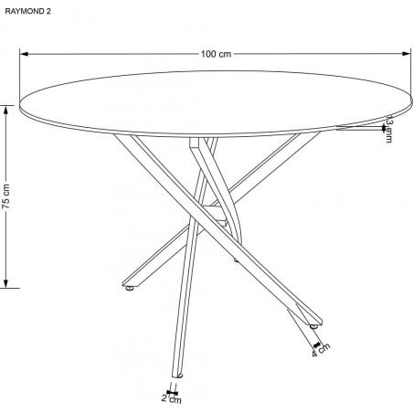 Stół szklany glamour Raymond 100cm biały marmur / srebrny Halmar