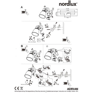 Kinkiet loft z kablem Adrian Czarny marki Nordlux