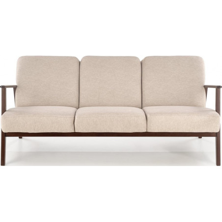 Sofa 3 osobowa prl / vintage Milano 175cm orzech / beż Castel 15 Halmar