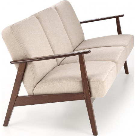Sofa 3 osobowa prl / vintage Milano 175cm orzech / beż Castel 15 Halmar