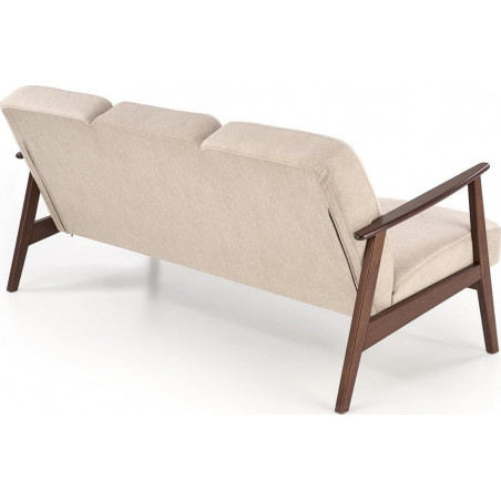 Sofa 3 osobowa prl / vintage Milano 175cm orzech / beż Castel 15 Halmar