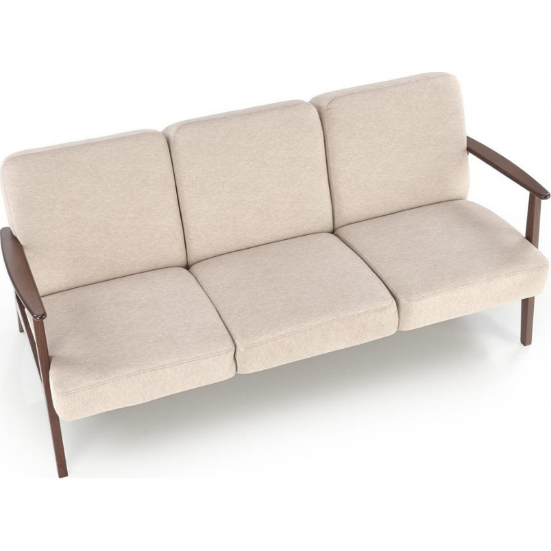 Sofa 3 osobowa prl / vintage Milano 175cm orzech / beż Castel 15 Halmar