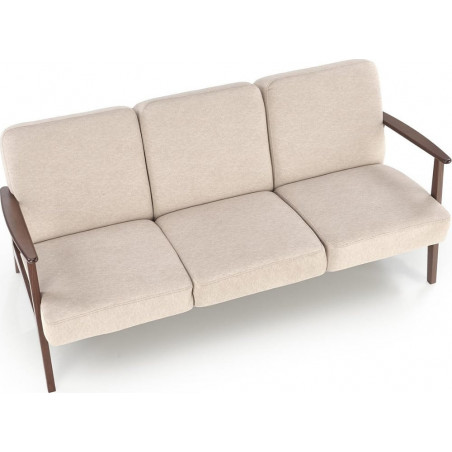 Sofa 3 osobowa prl / vintage Milano 175cm orzech / beż Castel 15 Halmar
