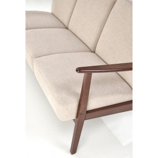 Sofa 3 osobowa prl / vintage Milano 175cm orzech / beż Castel 15 Halmar