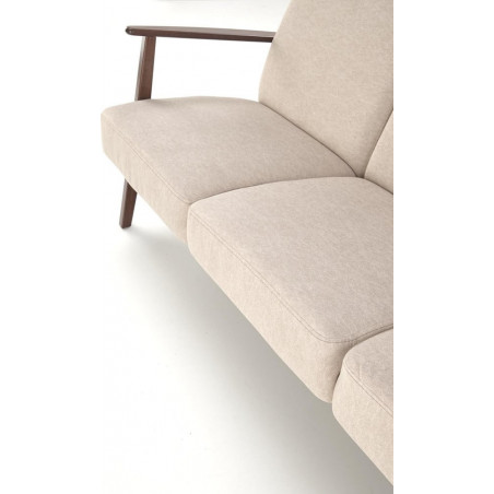 Sofa 3 osobowa prl / vintage Milano 175cm orzech / beż Castel 15 Halmar