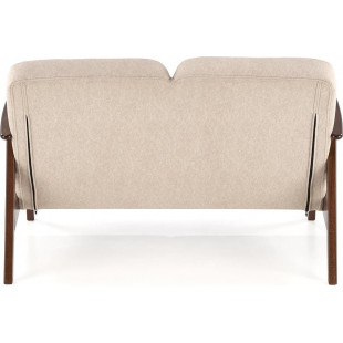 Sofa 2 osobowa prl / vintage Milano 120cm orzech / beż Castel 15 Halmar