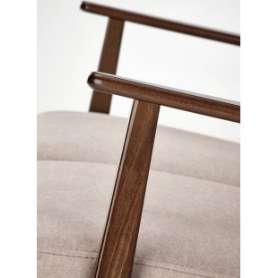 Sofa 2 osobowa prl / vintage Milano 120cm orzech / beż Castel 15 Halmar