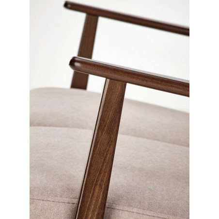 Sofa 2 osobowa prl / vintage Milano 120cm orzech / beż Castel 15 Halmar
