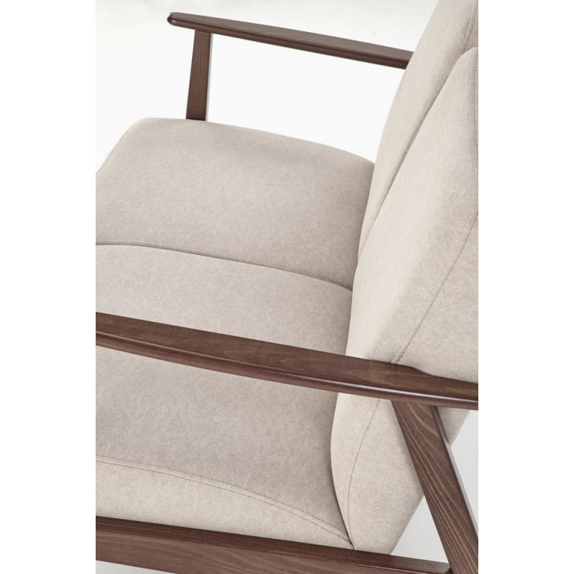 Sofa 2 osobowa prl / vintage Milano 120cm orzech / beż Castel 15 Halmar