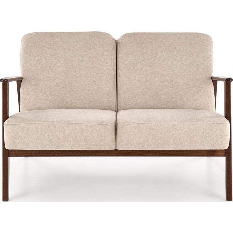 Sofa 2 osobowa prl / vintage Milano 120cm orzech / beż Castel 15 Halmar