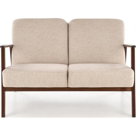 Sofa 2 osobowa prl / vintage Milano 120cm orzech / beż Castel 15 Halmar