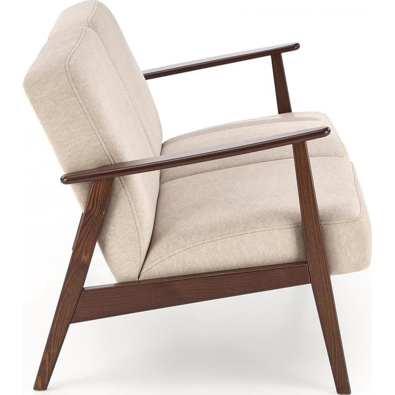 Sofa 2 osobowa prl / vintage Milano 120cm orzech / beż Castel 15 Halmar