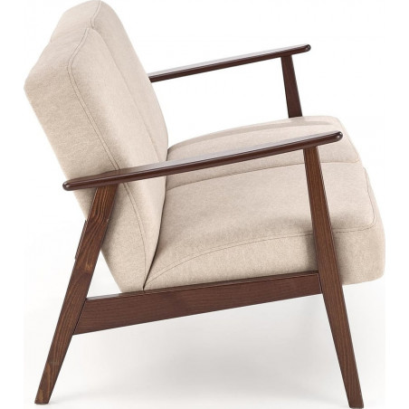 Sofa 2 osobowa prl / vintage Milano 120cm orzech / beż Castel 15 Halmar