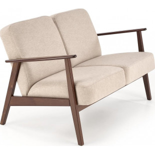 Sofa 2 osobowa prl / vintage Milano 120cm orzech / beż Castel 15 Halmar