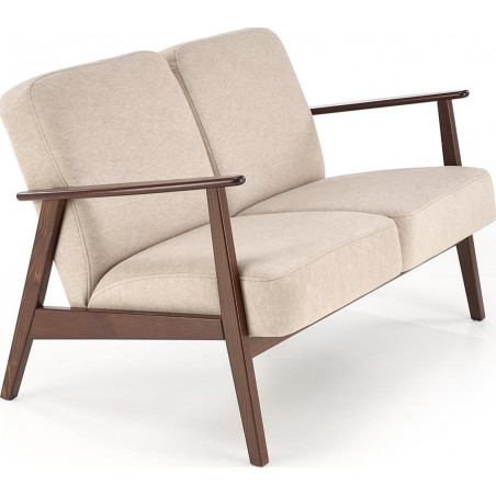 Sofa 2 osobowa prl / vintage Milano 120cm orzech / beż Castel 15 Halmar