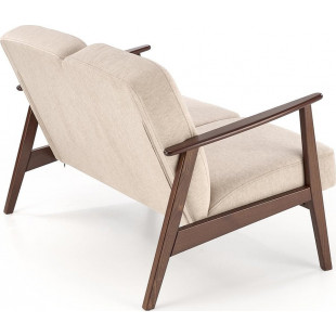Sofa 2 osobowa prl / vintage Milano 120cm orzech / beż Castel 15 Halmar