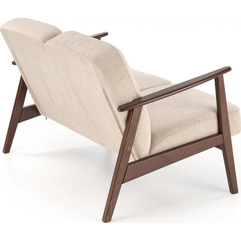 Sofa 2 osobowa prl / vintage Milano 120cm orzech / beż Castel 15 Halmar