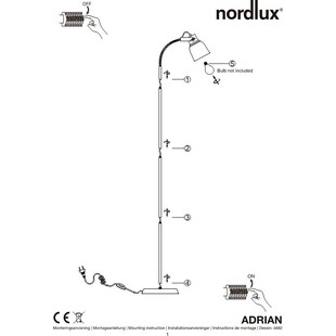 Lampa podłogowa industrialna Adrian Czarna marki Nordlux