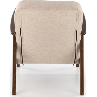Fotel tapicerowany prl / vintage Milano orzech / beż Castel 15 Halmar