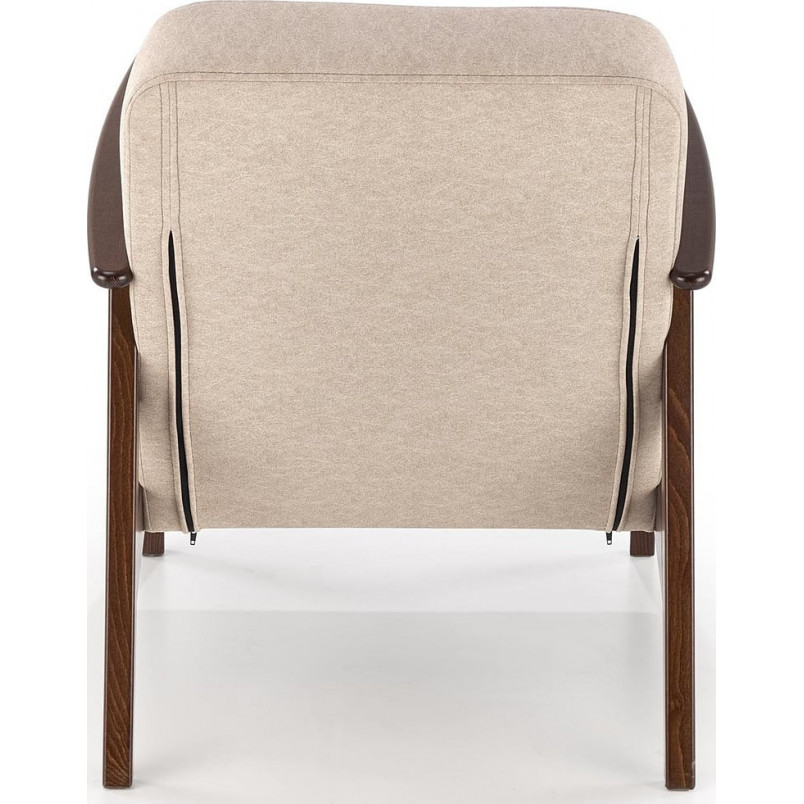 Fotel tapicerowany prl / vintage Milano orzech / beż Castel 15 Halmar