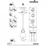 Lampa wisząca industrialna Adrian 16 Czarna marki Nordlux