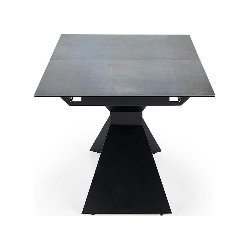 Stół rozkładany ceramiczny Luciano 180-230x90cm niebiesko-czarny marmur / czarny Halmar