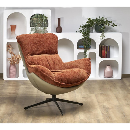Fotel wypoczynkowy designerski Lobster cynamonowy Halmar