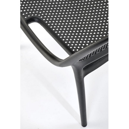 Krzesło ażurowe z tworzywa K532 czarne Halmar