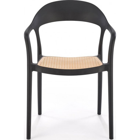 Krzesło z tworzywa boho K530 czarny / naturalny Halmar