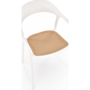 Krzesło z tworzywa boho K530 biały / naturalny Halmar